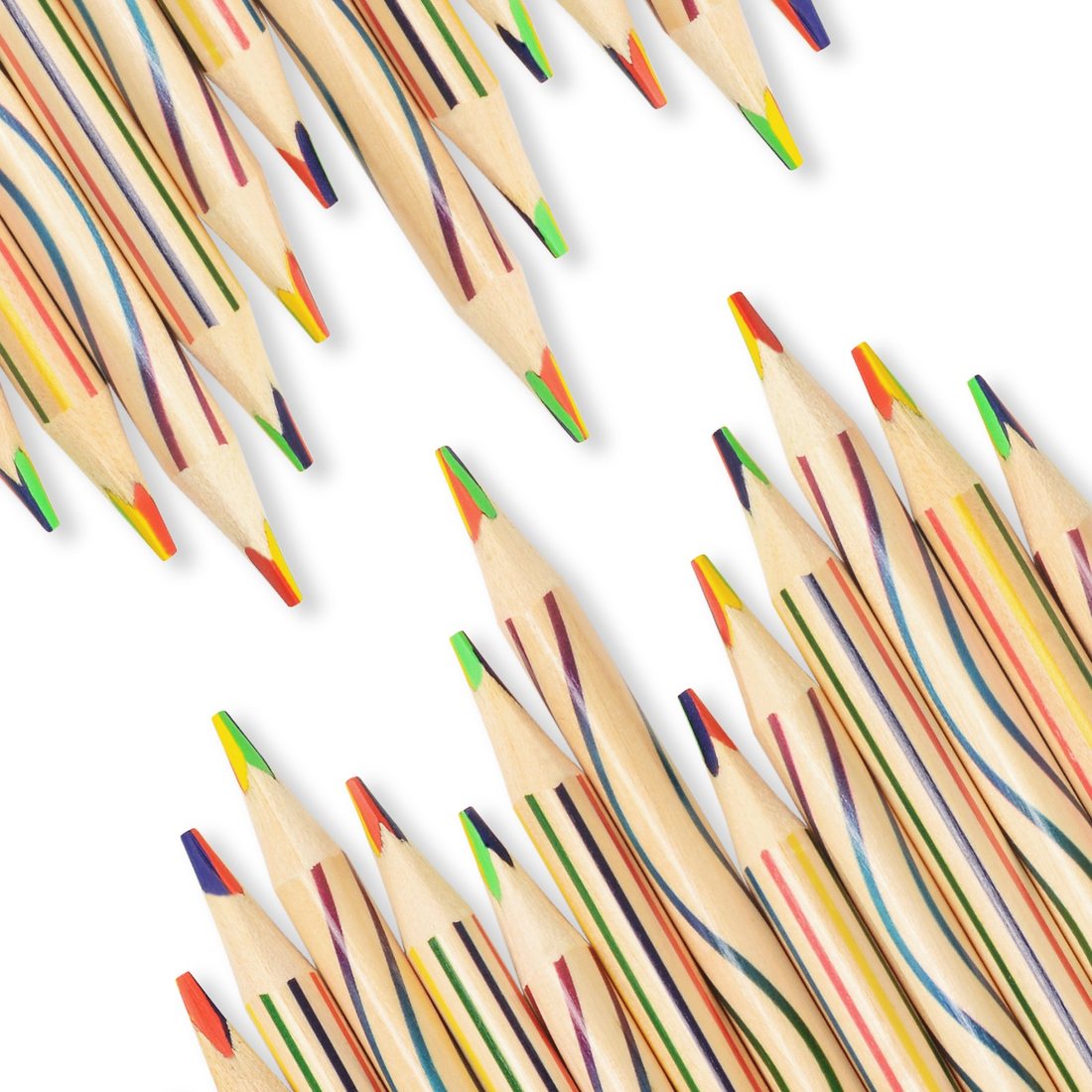 ThEast 4-in-1 rainbow pencils showing the four-color core